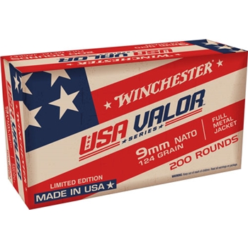 Winchester Usa Valor 9mm 124gr - Fmj 1000rd Case