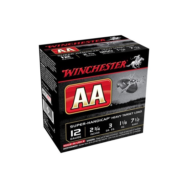 Winchester Aa 12ga 1 1/8oz 7.5 - 25rd 10bx/cs 1250fps Case Lot