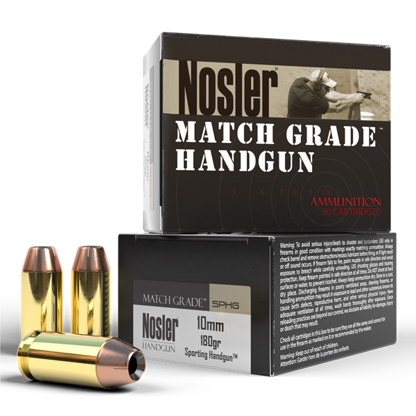 Nosler Match Grade, Nos 51400 Match Hg    10mm     180 Jhp       20/20