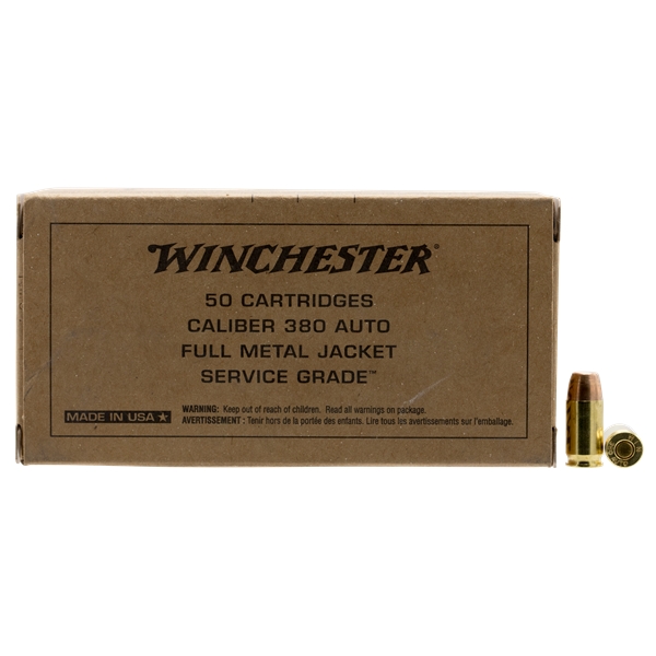 Winchester Service Grade 380ac - P 50rd 10bx/cs 95gr Fmj-rn