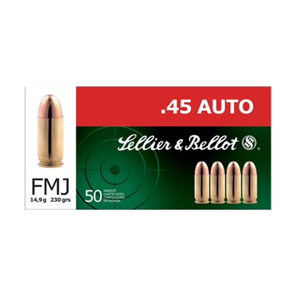 S&b 45 Acp 230gr Fmj-rn - 50rd 20bx/cs