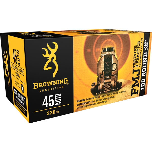 Browning Ammo Training & Practice, Brna B191800454    45a    230 Fmj Value Pk  100/05