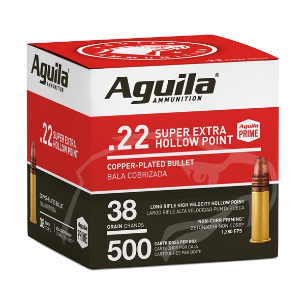 Aguila 22lr High Vel 1280fps - 500rd 4bx/cs 38gr Plated Hp