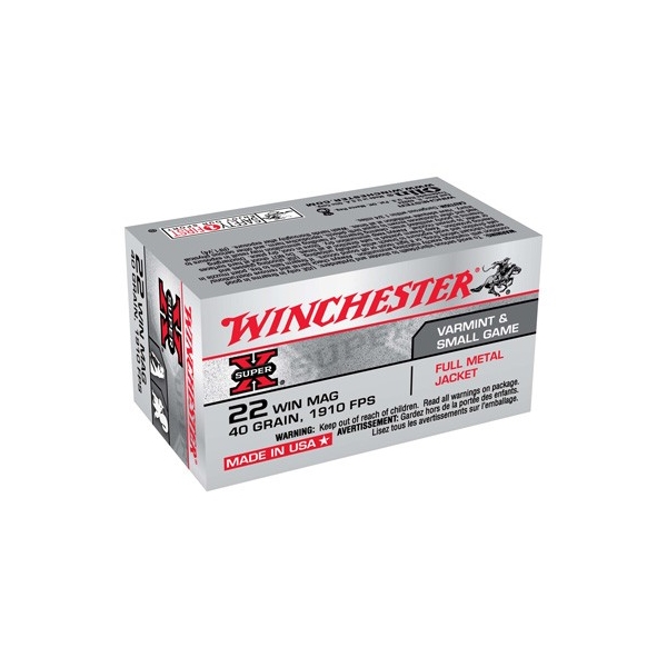 Winchester Super-x 22 Wmr - 50rd 40bx/cs 1910fps 40gr Fmj