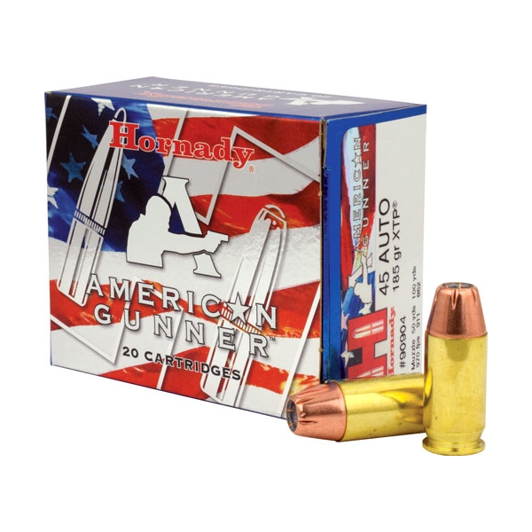 Hornady American Gunner 45acp - 20rd 10bx/cs 185gr Xtp