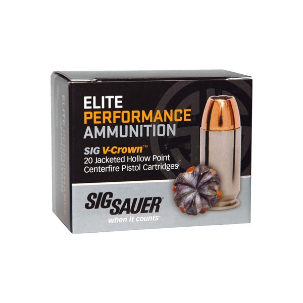 Sig 45 Acp 200gr Elite V-crown - 20rd 10bx/cs Jhp