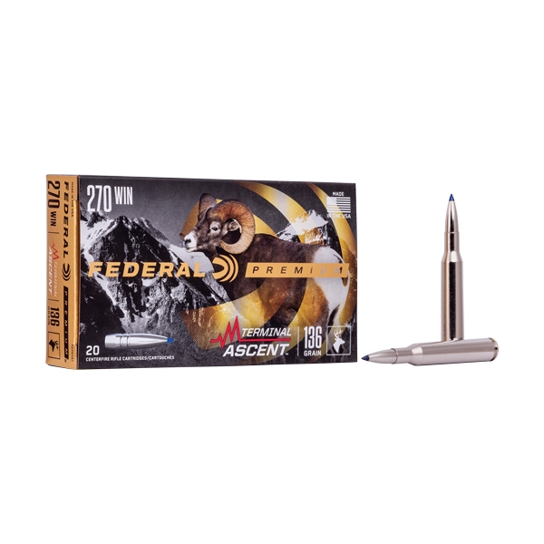 Federal 270 Win 136gr Terminal - 20rd 10bx/cs Ascent