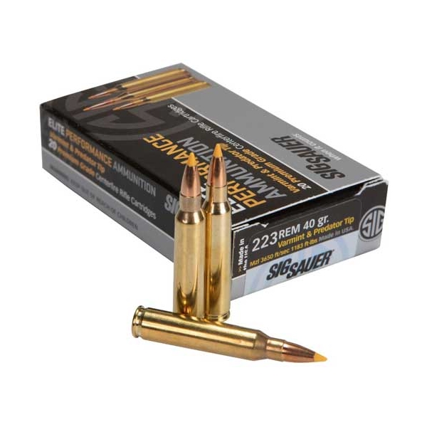 Sig 223 Remington 40gr - 20rd 10bx/cs Varmint/predator