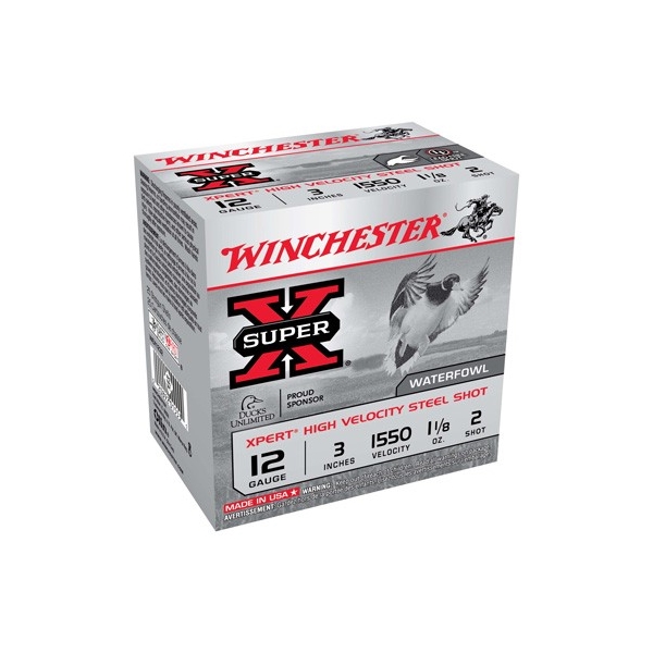 Winchester Xpert 12ga 3" 1550f - 25rd 10bx/cs Steel #2 1-1/8oz