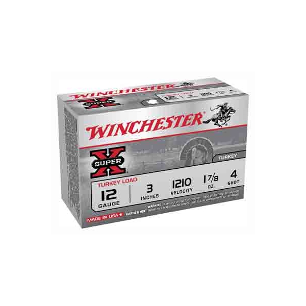 Winchester Super-x Trky 12ga 4 - 10rd 10bx/cs 3" 1210fp 1-7/8oz