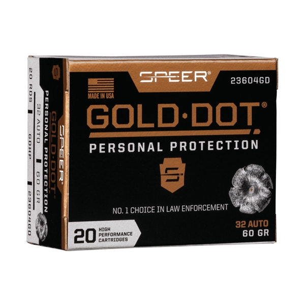 Speer Gold Dot 32 Acp 60gr - 20rd 10bx/cs Gdhp