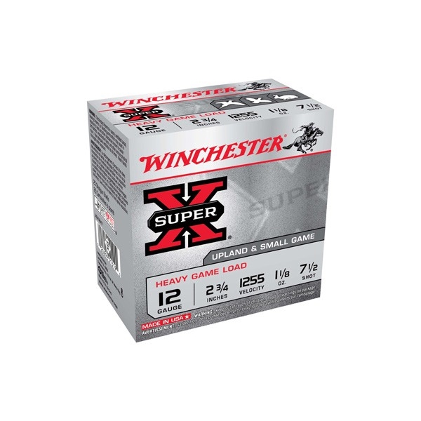 Winchester Super-x 12ga 2.75" - Case Lot 1255f 1-1/8oz #7.5