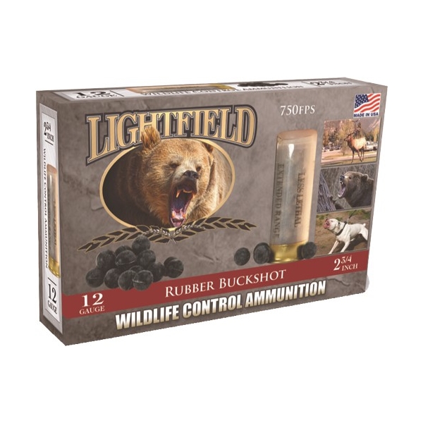 Lightfield 12ga 2.75" 21-balls - 5rd 10bx/cs Rubber Buckshot