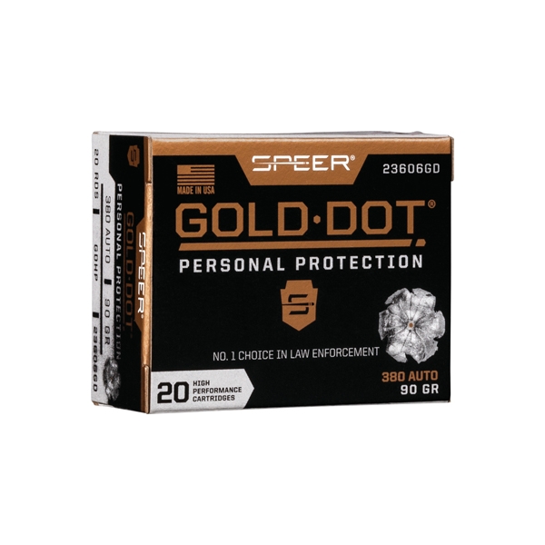 Speer Gold Dot 380 Acp - 20rd 10bx/cs 90gr Gdhp