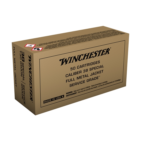 Winchester Service Grade 38spl - 50rd 10bx/cs 130gr Fmj-rn