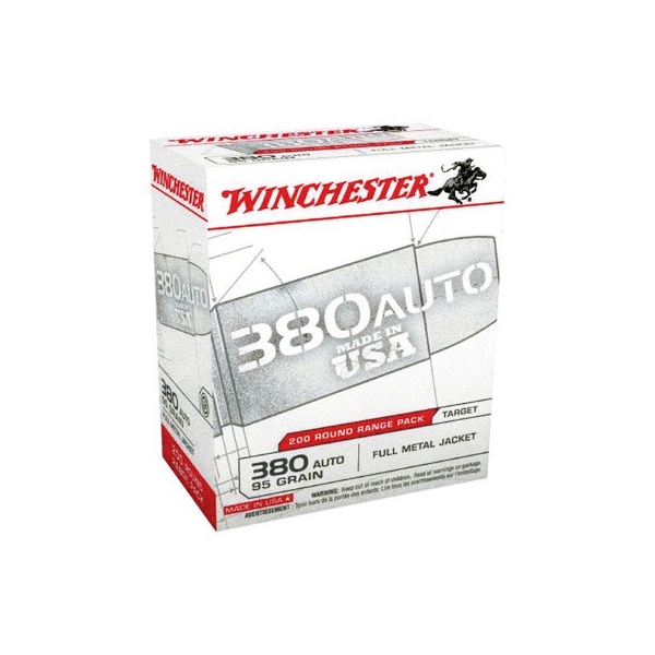 Winchester Usa 380 Acp 95gr - 200rd 5bx/cs Fmj Rn