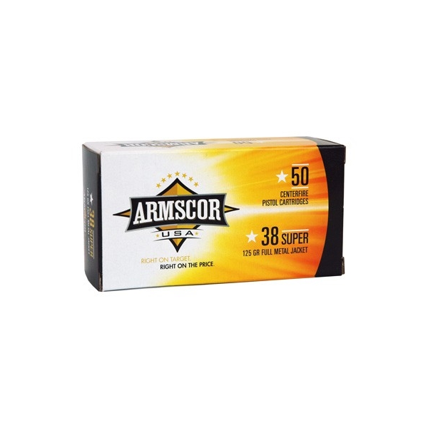 Armscor 38 Super 125gr Fmj - 50rd 20bx/cs Made In Usa