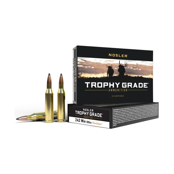 Nosler Trophy Grade 243 100gr - 20rd 10bx/cs Partition Tip