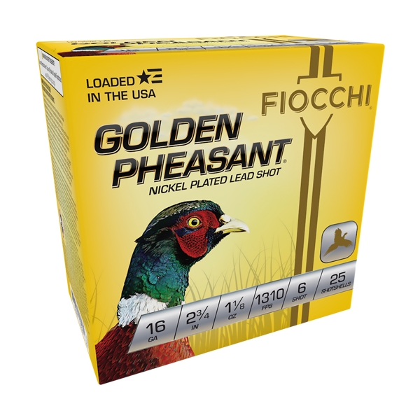 Fiocchi Gldn Phsant 16ga 2.75" - 25rd 10bx/cs 1310fps 1-1/8 #6