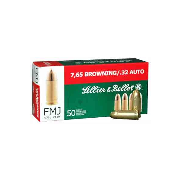 S&b 32 Acp 73gr Fmj-rn - 50rd 40bx/cs