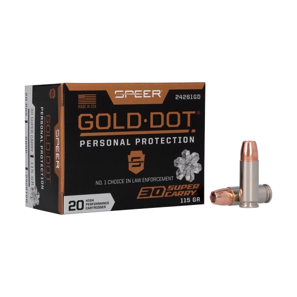 Speer Gold Dot 30 Super Carry - 20rd 10bx/cs 115gr Gdhp