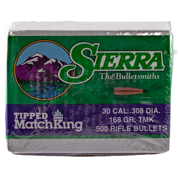 Sierra Tipped Matchking, Sierra 7768c .308 168 Tipped Mk                500