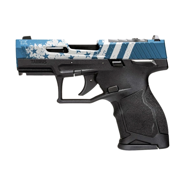 Taurus Tx-22 Compact 22lr 3.6" - Adj. 13-shot Bk/blue Us Flag