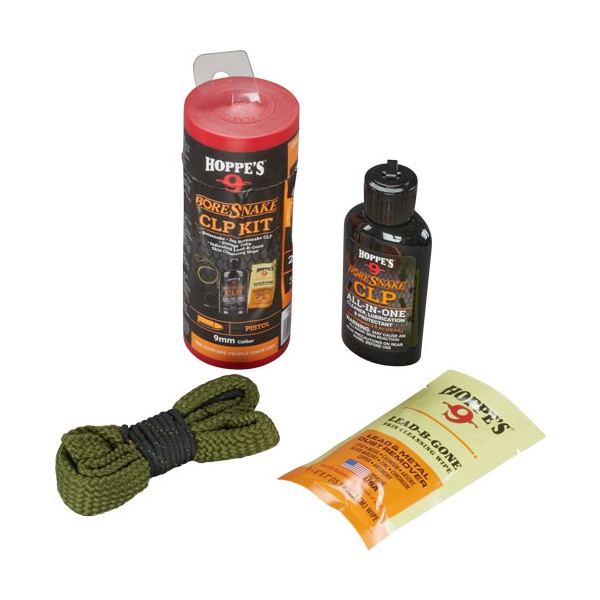 Hoppes Boresnake Cleaning Kit - Combo W/clp 9mm Pistol