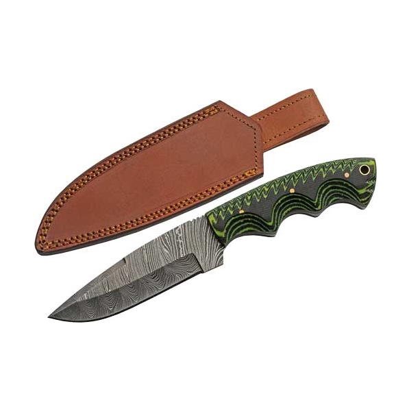 Szco Rite Edge 5" Tree Ridge - Micarta Damascus Cp W/sheath