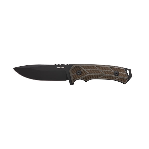 Woox Knife Rock 62 Fixed Blade - 4.25" Black Micarta Engraved!