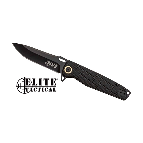 Mc Elite Tactical Readiness - 3.5" Drop Point Fldr Blk/blk