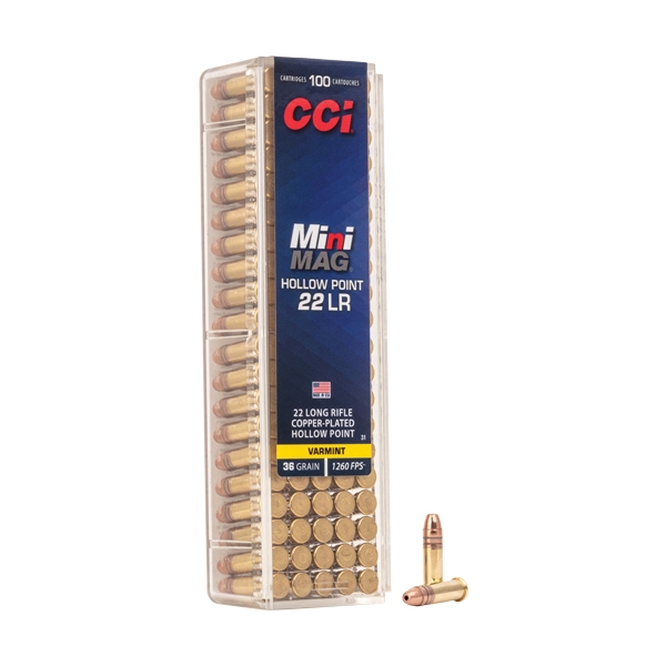 Cci Mini-mag 22lr 1260fps 36gr - Lead Hp 100rd 50bx/cs