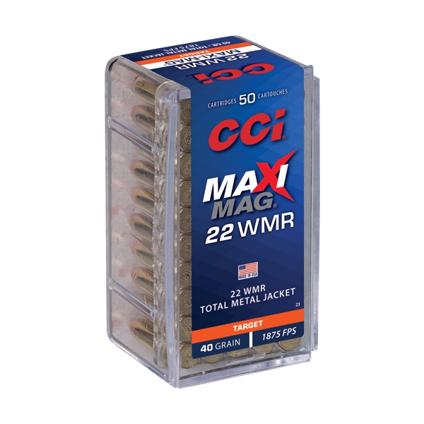 Cci Maxi-mag 22 Wmr 1875fps - 40gr Fmj Solid 50rd 40bx/cs