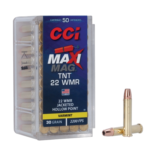 Cci Maxi-mag 22 Wmr 2200fps - 30gr Tnt-jhp 50rd 40bx/cs