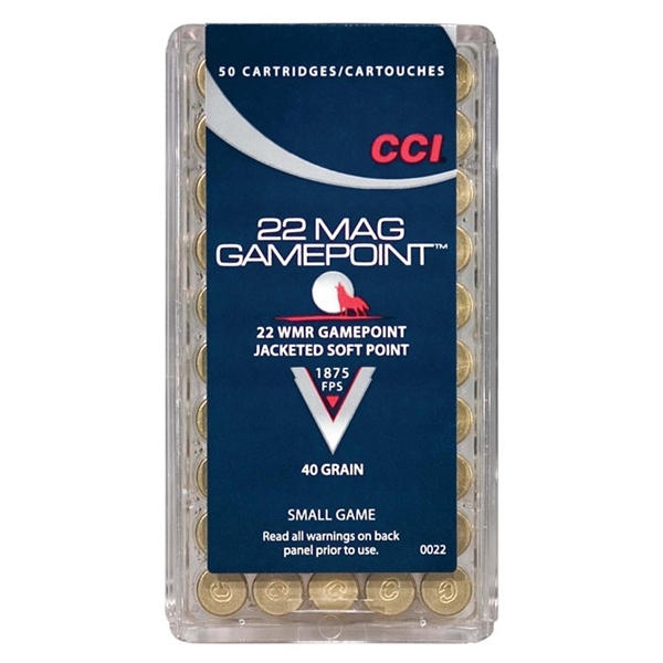 Cci 22 Wmr 40gr 1875fps - Gamepoint Jsp 50rd 40bx/cs