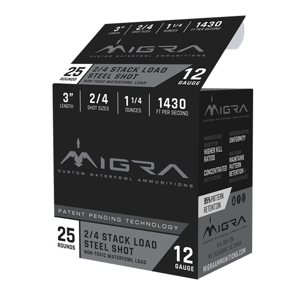 Migra Ammunition Combinational, Migra M12s24    Staxd 12ga 3"    2-4        25/10