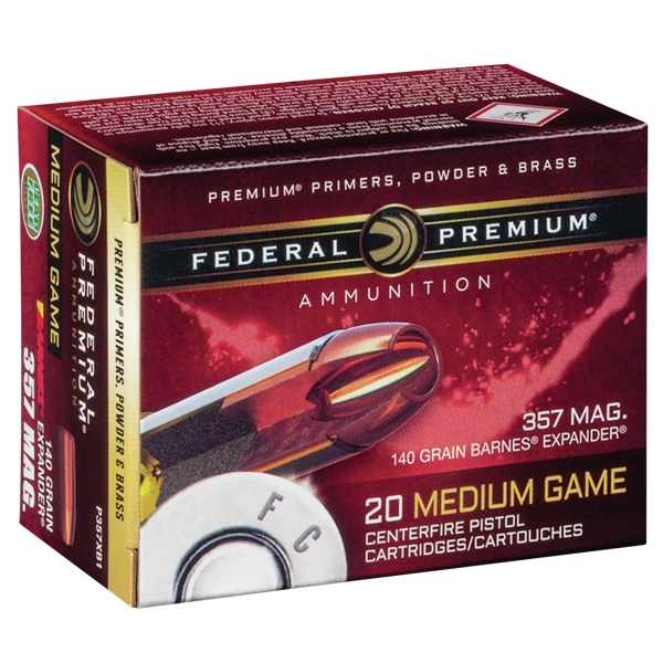 Federal Premium, Fed P357xb1    357    140 Brx              20/10