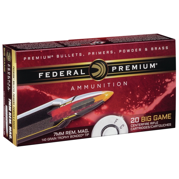 Federal Premium, Fed P7rtt2     7mm Mg  140 Tb              20/10