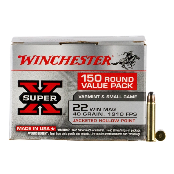 Winchester Ammo Super-x, Win X22mh150  22 Win Mag 40 Jhp    150/10  *vp*