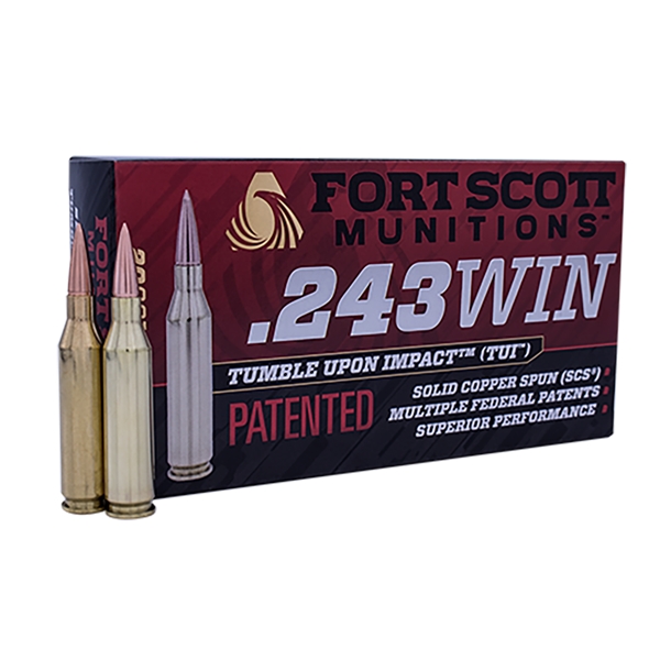 Fort Scott Munitions Tumble Upon Impact (tui), Fsm 243-080-scv      243win  80gr Scs Tui    20/10