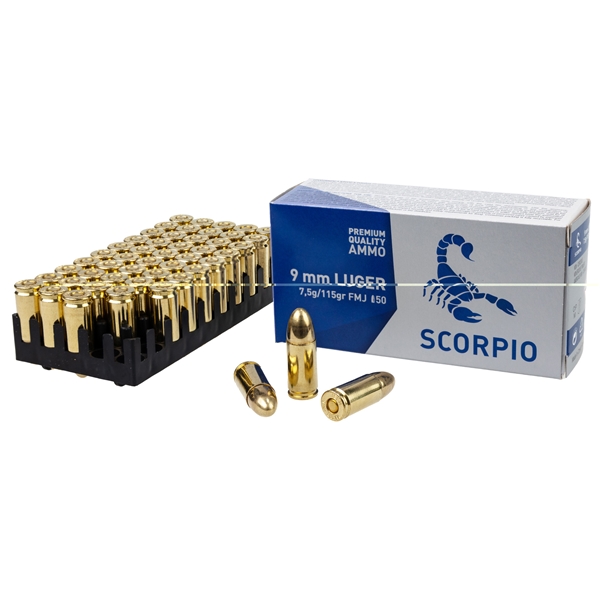 Scorpio Ammo 9mm Fmj 50/1000