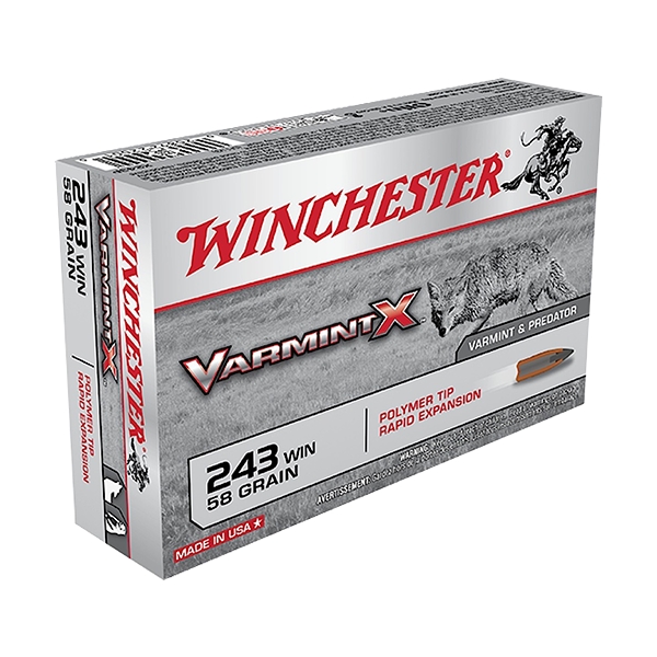 Winchester Ammo Varmint X, Win X243p         243    58vrmt      20/10