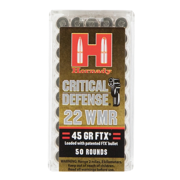 Hornady Critical Defense, Horn 83200 Critdef 22wmr   45 Ftx            50/40