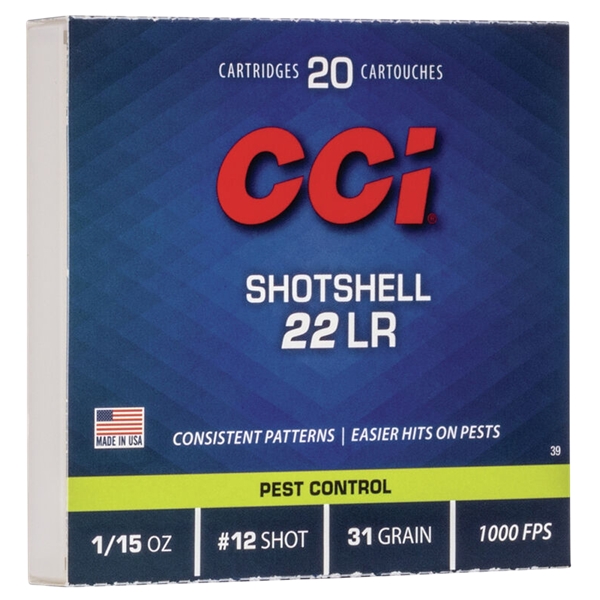 Cci Pest Control, Cci 0039    22 Lr  Shotshell #12            20/100