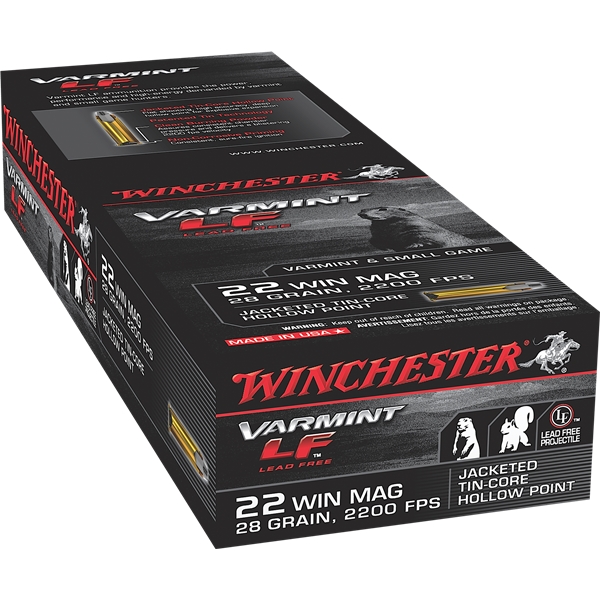 Winchester Ammo Varmint Lf, Win X22mhlf   22 Win Mag 28 Jhp     50/40