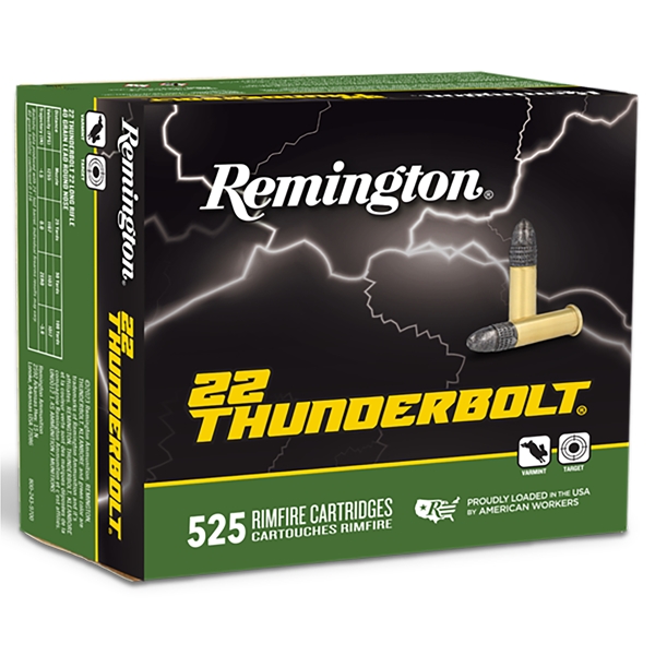 Remington Ammunition Thunderbolt, Rem R21271 Bf525 22lr Thunderbolt 40gr      525/12