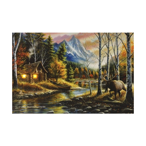 Rivers Edge Led Wrapped Canvas - Art 24"x16" Living The Dream