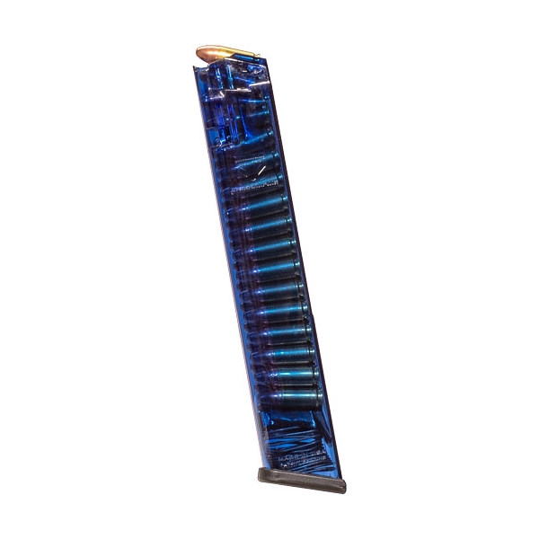 Ets Magazine Glock 18 9mm 31rd - Trans Blue Fits 17/19/26/34