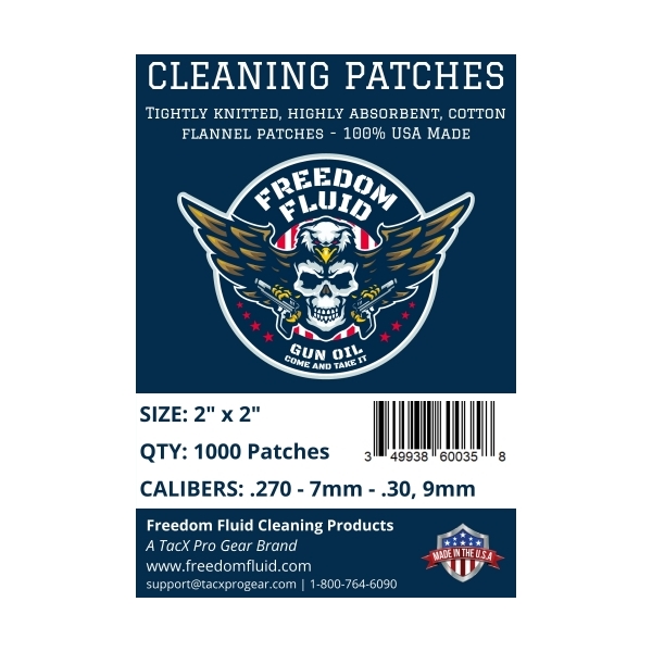 Freedom Fluid cleaning patches 2"x2" (Qty. 1000)