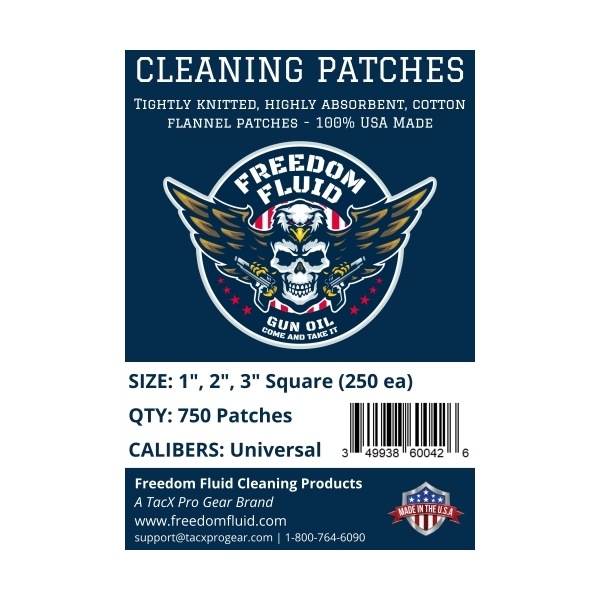 Freedom Fluid cleaning patches 1", 2", 3" (Qty. 750)